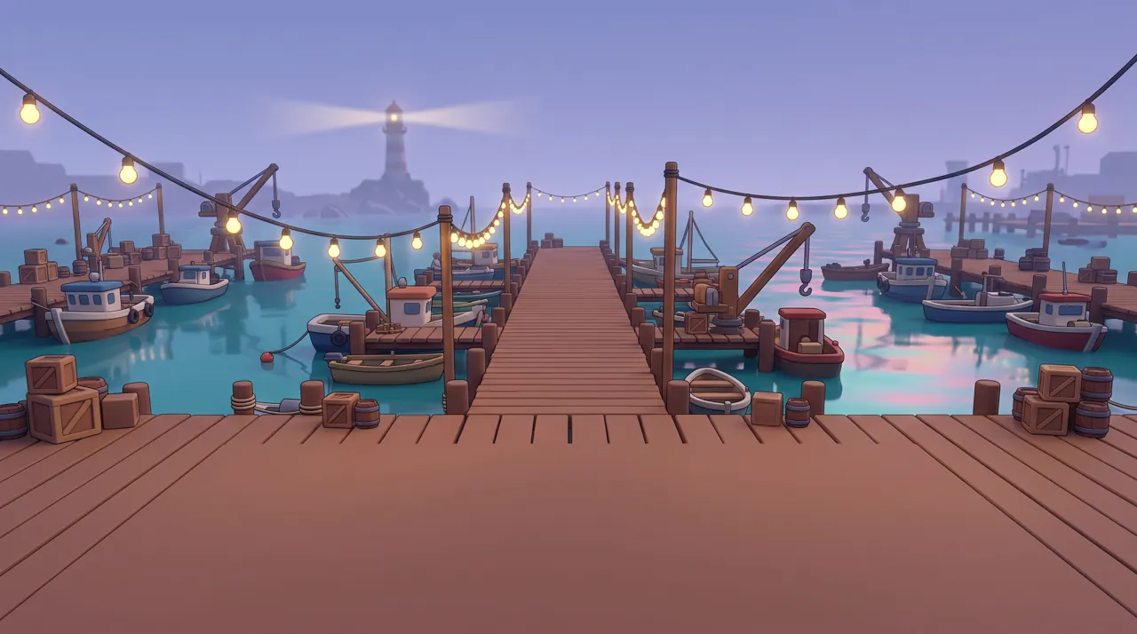 Harbour Lights, a district of Lanternfall in Takeout Fox
